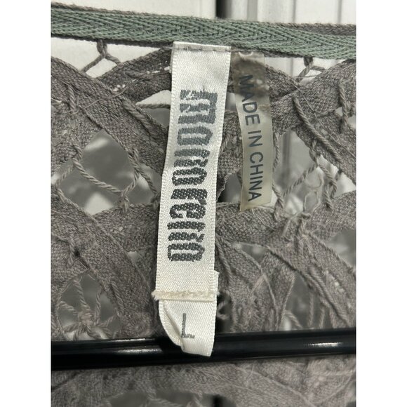 Monoreno Lace Button Vest Gray Size L Back Detail - Picture 5 of 9